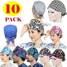 Ad Ebay Url 10pcs In Stock Lot Surgical Scrub Cap Medical Doctor Nurse Cotton Head Cover Hat Cotton Head Head Covering Bouffant Hat