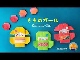 折り紙で浴衣 きものガール 創作折り紙 カミキィ 折り紙 折り紙 簡単 夏 折り紙