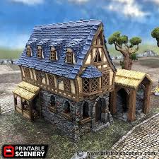 Dnd Port Winterdale Tavern Warhammer Village Tabletop Scatter Etsy In 2020 Tavern Village Table Top
