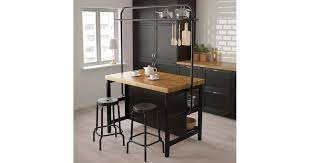 I trawled google looking for someone that had managed to fit the new rack on the old bench. Vadholma Kitchen Island With Rack 65 Space Saving Products From Ikea That Will Whip Your Tiny Kitchen Into Shape Popsugar Home Photo 10
