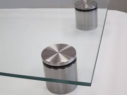 Top View Of Our Stainless Steel Standoffs W Glass Spacer Glass Sign Glass Office Glass Furniture