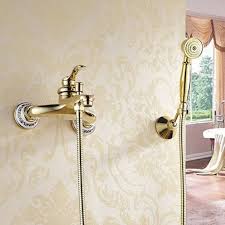 Get it as soon as mon, feb 15. Luxury Bathtub Faucets Wall Mounted Gold Shower Faucets For The Bath Solid Brass Bathroom Shower Without Slid Bar Mixer Tap Hj 6790 Bathtub Faucets Wall Mounted Gold Shower Faucets For The Bath Solid Brass