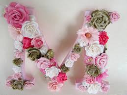 Custom Name Letter Nursery Wall Letter Floral Letter M Pink Etsy Wall Letters Nursery Wall Decor Letters Christmas Gifts For Girls