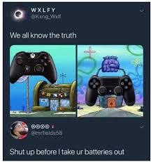 I was ban from editing my account a few days ago after changing my gamerpicture to a funny meme it didnt seem to me gamer picture deemed inappropriate. I M Kinda In The Middle When It Comes To The Whole Xbox And Ps Argument Funny Memes Stupid Memes Gamer Humor