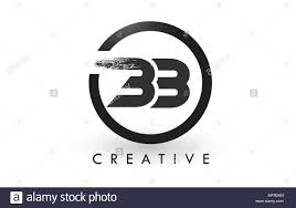 Bb Brush Letter Logo Design With Black Circle Creative