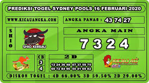Prediksi Togel Sydney Pools 16 Februari 2020 Sydney 10 Februari 15 Februari