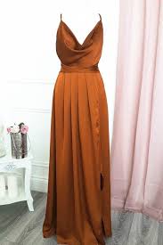 Approx Length 145cm True To Size Polyester Measures Cm From Shoulder To Hem Colour Rust Care Hand Rust Dress Orange Bridesmaid Dresses Rust Bridesmaid Dress