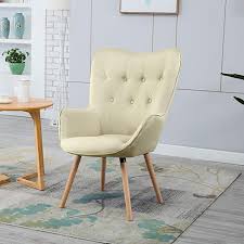 Lssbought Stylish Fabric Accent Chair Modern Muted Fabric Arm Chair Tan Review Modern Chairs Living Room Decor Furniture Wicker Dining Chairs