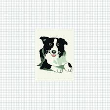 cozyconcept black white border collie dog crochet afghan pattern graph