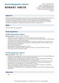 She has been a member of various committees and chambers of commerce for women. Wealth Management Advisor Resume Samples Qwikresume