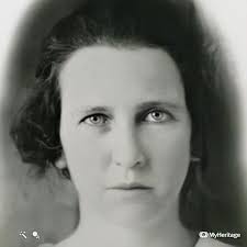 Animated photo of Rosa M. (Smith) Pryor as a young woman. The program makes  the left eye look a bit off but still interesting to see.