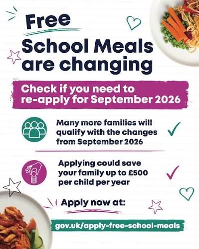 Free school meals eligibility and application for 2026/27 school year