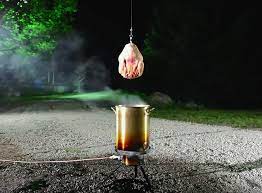 Set a timer accordingly, and carefully lift the turkey out of the oil when it goes off. Best Deep Fried Thanksgiving Turkey Fryer Fire Videos Thrillist