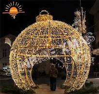 Outdoor Huge 3D Ornament Waterproof IP65 Led Light Arch Motif Lights  Commercial Decoration party Light Giant Ball