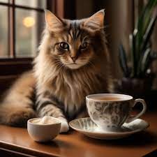 Кот и чай