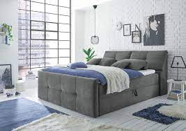 Günstige boxspringbetten in allen größen & härten 90x200, 140x200, 180x200 rechnung ratenkauf Redmond Polsterbett 180 X 200 Cm Dunkelgrau Inkl Bettkasten Gunstig Mobel Kuchen Buromobel Kaufen Froschkonig24