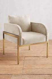 velvet beige brass mod chair furniture living room decor inspiration spring furniture