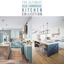 This traditional farmhouse kitchen includes beautiful cabinetry …traditional hardware…delft style backsplash and dramatic black counter tops which just add to the drama of the space. Farmhouse Light Blue Kitchen Novocom Top