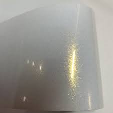 Glossy Diamond Gold Pearl White Wrap