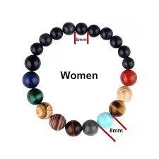 Eight Planets Natural Stone Bracelet Universe Galaxy Solar System Bead Little Moona S