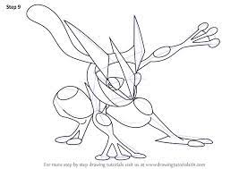 step by how to draw greninja from pokemon drawingtutorials101 com coloring pages drawings coloriage chevaux avec cavalier