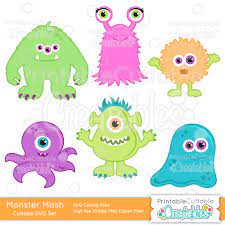 Cute Halloween Monster Mash Cuttable Svg Files Clipart Set For Silhouette Cricut Machines