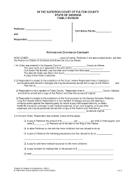  contempt of court may be said to be constituted by any conduct that tends to bring the authority and the administration of the law into disrespect or disregard, or to interfere with or prejudice r's letter to his solicitor was stopped by h. Ga Petition For Citation Of Contempt 2012 2021 Complete Legal Document Online Us Legal Forms