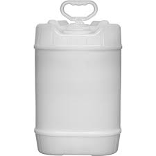 5 Gallon (18.9-l) Natural Plastic Tight Head Container, Tamper Evident 70mm  (6TPI), Open Vent Stem, UN Rated