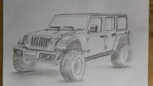 Gambar sketsa mobil sebagai inspirasi dalam membuat koleksi gambar mobil merupakan kendaraan paling mendominasi. Cara Menggambar Mobil Jeep Wrangler Rubicon How To Draw A Jeep Wrangler Rubicon Car Youtube