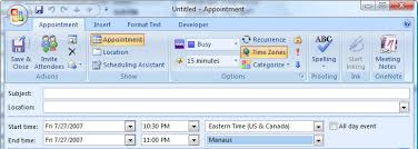 Outlook S Appointments And Time Zones