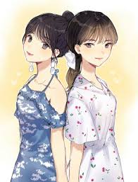 Mina And Jeongyeon Gadis Animasi Ilustrasi Karakter Animasi