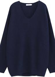 Shop from a wide selection of short and long sleeve styles, from cozy to lightweight, solid to printed to pretty detailed accents and more. Aesthetic Dark Blue Sweater Tops V Neck Batwing Sleeve Casual Knit Top Soolinen