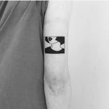 Rectangular Portrait Tattoo By China Town Stropky Inked On The Back Of The Right Upper Arm Portrait Tattoo Tattoos Minimal Tattoo