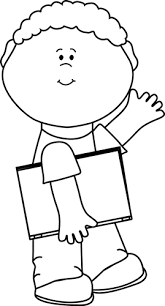 Black And White Boy Head Clipart Black And White Boy Carrying Book And Waving Clip Art Black And White Boy Carrying Book And Waving Image Sunday School Coloring Pages Coloring Pages Clip Art