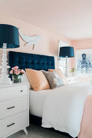 Pops Of Navy Give This Millennial Pink Bedroom A Sophisticated Grown Up Spin Sponsored By Hgtvhomebysw Luxurious Bedrooms Bedroom Colors Pink Bedrooms