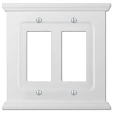 Amerelle 149tbn chelsea steel single toggle wallplate, brushed nickel wall. Amerelle Mantel 2 Gang Rocker Wood Wall Plate White Decohub Home Outlet Store