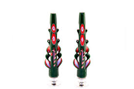 Carved Taper Candles Green Christmas House Of Candles