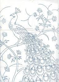 Amazon com techinal diy oil painting by number beautiful peacock. Line Drawings Of Birds Large Jacobean Peacock Embroidery Transfer Original Tl1746 19 5 X 19 Bird Drawings Crewel Embroidery Embroidery Transfers