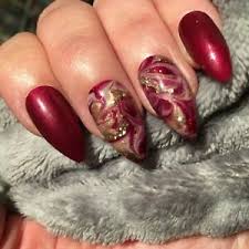 gold marble hand painted false nails