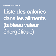 Liste Des Calories Dans Les Aliments Tableau Valeur Energetique Calories Calories Des Aliments Valeur Energetique