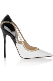 Beautiful Black And White High Heels Jimmy Choo Ooooo Yea Like It Like It Breathtaking Heel Slender Lines Is Whats Happening Here Gold White And Bla Heels Shoes Jimmy Choo Heels