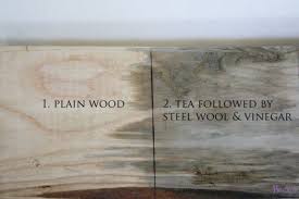 Aged Rustic Wood Tray Aging Wood Steel Wool And Vinegar Staining Wood