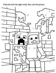 Minecraft creeper coloring pages for kids. Minecraft Sight Word Search Minecraft Coloring Pages Minecraft Coloring Coloring For Kids