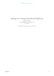 Pdf Pythagorean Tuning And Medieval Polyphony Author Margo