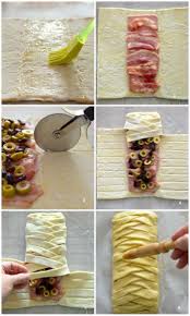 Paso A Paso En La Elaboracion De La Trenza De Hojaldre Y Jamon Pan Con Jamon Hojaldre Receta Pan De Jamon