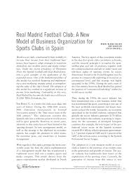 Pdf Real Madrid Football Club A New Model Of Business