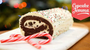 Mint Choc Chip Christmas Yule Log Cupcake Jemma Youtube Cupcake Jemma Christmas Baking Holiday Baking