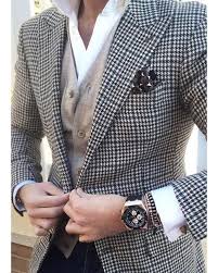 Black And White Checkered Suit Jacket Mens Checkered Suit Houndstooth Custom Made Men Dress Suits Two Pieces Jacket Black Pants Pl2149 Dress Suits For Men Checkered Suit Dapper Mens Fashion