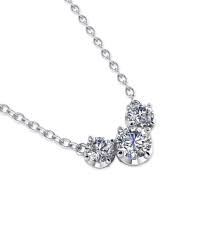 Three stone pendant available in 14k 18k yellow white or platinum. White Gold 3 Stone Diamond Necklace Shiree Odiz