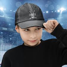 Kids Personalized Hockey Hat, Youth Custom Hockey Hat, Hockey Baseball Cap,  Kids Custom Logo Hat, Hockey Monogram Hat, Child Baseball Hat